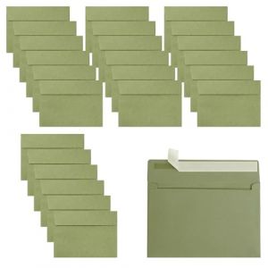 CZAKOMIX 25 Pi&egrave;ces Enveloppe, Enveloppes Autocollantes, 18.3 x 13.3cm, Enveloppes Vertes, Sans Fen&ecirc;tre, Mini Enveloppe, pour No&euml;l, Cartes de V&oelig;ux, Invitations, Salutations et Lettres (Sans Carte) (HYIYUAN, neuf)
