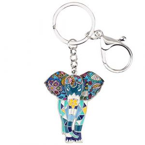 WEVENI Emaille EléPhant Porte-clés Cute EléPhant Porte-clés pour les Femme Filles Sac Accessoires de Voiture (Océan) (WEVENI, neuf)