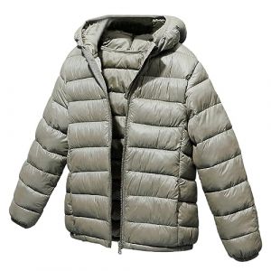 LSHDCER Doudoune Enfant Unisexe Ultra Légère Veste Fille en Duvet à Capuche Détachable Manteau Blouson Garçon Chaud pour Automne Hiver, Or Foncé, 150/10-11 Ans (LSHDCER-EU, neuf)