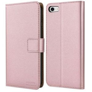 HOOMIL Coque MagFlip pour iPhone SE 2022/2020, Coque iPhone 8 et iPhone 7, [Fabrication Soignée] Etui en Cuir Premium, Étui à Rabat, Housse de Protection - Or Rose (HOOMIL Official, neuf)