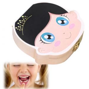 IEBTAWN 1 Pi&egrave;ce Bo&icirc;te &Agrave; Dents De Lait En Bois, Bo&icirc;tes &Agrave; Dents Pour Enfants,Bo&icirc;te &Agrave; Dents En Bois Pour Dents De Lait,Cadeau De Naissance Bebe, Fonction D'Affichage, Jolis Cadeaux De F&eacute;e Des Dents Pour (WANG HE DE DIAN, neuf)