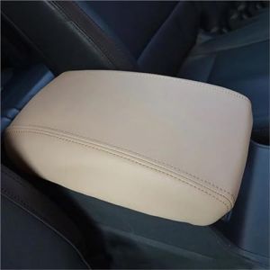 UJNHEQ Housse d'accoudoir de Console Centrale Housse De Protection en Cuir PU pour Accoudoir Central De Voiture, Accessoires D'intérieur pour Hyundai pour Tucson 2015-2018(Beige) (KRSMYXGS, neuf)