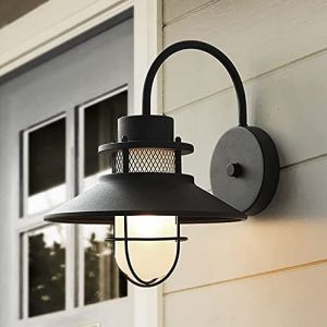 FAZRPIP Lampe de Grange extérieure avec Support Mural, luminaire extérieur à col de Cygne pour Porche, luminaire Industriel Noir pour Ferme, Garage, Porte d'entrée, éclairage Mural extérieur (Gudirrm manufacturer, neuf)