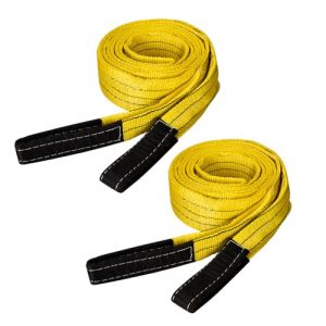 hzexun Lot de 2 Sangle de Levage avec Boucle Ronde 3 tonnes,3 mètres Contre coupures et abrasions (3M x 5CM) (ExunHZ, neuf)