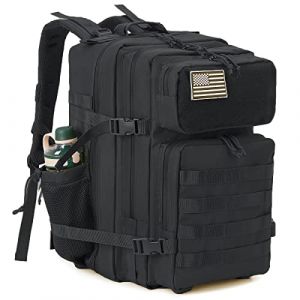 QT&QY Sacs à dos tactiques militaires pour hommes Sac de jour Molle 35L/45L Grande capacité sac à dos de fitness Sac à dos de randonnée avec porte-bouteille (Panda Outdoor Explorer-FR, neuf)