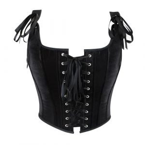 HilyBony Corset Renaissance pour femme - Bustier &agrave; lacets vintage - V&ecirc;tement galbant, Noir , L (wodege, neuf)