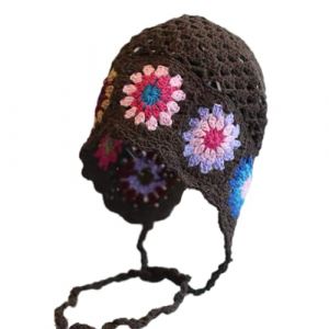 Chapeau d'ext&eacute;rieur pour adolescents avec mentonni&egrave;re r&eacute;glable &eacute;lastique en crochet fleur chapeau adulte camping ski chapeau (XCengzy, neuf)