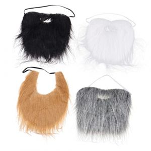 Gatuida 4Pièces Moustaches Autocollantes Faux Barbes Grise et Brune de Déguisement pour Fête de Mascarade et Halloween (Brandon Zou, neuf)