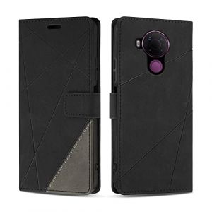 SONWO Etui Coque pour Nokia 5.4, Protection Housse en Cuir PU Portefeuille Livre pour Nokia 5.4, Emplacements Cartes, Noir (SONWO EU STORE, neuf)