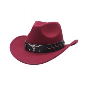 Chapeau de Cowboy pour Homme et Femme Classique Western Chapeau Fedora à Large Bord Cowboy Chapeaux Le Rancher Western Chapeaux en Feutre Costume de Cowgirl (DSxnaPLQ, neuf)