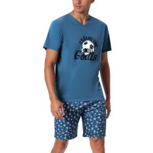 Bresdk Pyjama Homme Été Court Coton Ensembles de Pyjama Drole Short Bleu Motif Football L (mengruicheng-EU, neuf)