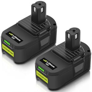 Catastro 2 pi&egrave;ce 5.5Ah pour Ryobi Batterie 18V RB18L50 Remplacement pour Ryobi 18V P108 P107 P122 P104 P105 P102 P103 RB18L40 RB18L25 Batteries avec Indicateur LED (Catastro-FR, neuf)