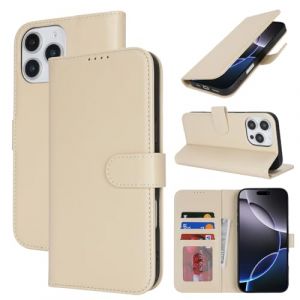 Zouzt Coque pour iPhone 14 Pro Max Housse Portefeuille, Cuir PU Premium Etui de Protection [B&eacute;quille] [Fentes pour Cartes] Etui &agrave; Rabat pour iPhone 14 Pro Max - Blanc Cass&eacute; (malepeak, neuf)