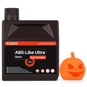 ELEGOO R&eacute;sine N&eacute;on ABS-Like Ultra Haute T&eacute;nacit&eacute; Haute Pr&eacute;cision Imprimante 3D LCD MSLA DLP UV 405nm R&eacute;sine Photopolym&egrave;re, Orange Citrouille 2kg (YES-TECH, neuf)