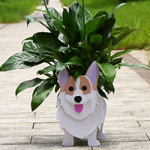 Gochoi Petit Jardinière Pot Cadeaux Corgi pour Les Amateurs de Corgi Trucs Décor Chien Pot de Fleur Jardin Exterieur Intérieur PVC pour Plante Pot Rectangulaires Animal pour Pot Succulent,S Corgi (Gochoi, neuf)