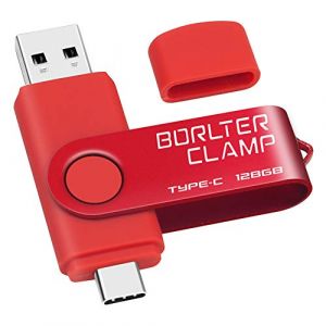 Clé USB Type C 128 Go, BorlterClamp Mémoire Stick Double Connecteur USB C 3.0 U Disque Flash Drive pour Smartphone Android Samsung S10/S9/S8, Huawei Honor, LG, Tablette et Ordinateur (Rouge) (Laura & Jason's Store-EU, neuf)