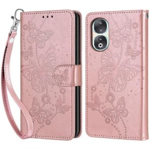 Coque pour Honor 90 5G, Housse Etui Portefeuille Cuir Multifonction, Fermeture Magn&eacute;tique &agrave; Clapet Anti-Choc Compatible avec Coque Honor 90 Book - Or Rose (KENHONER, neuf)