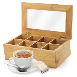 Lumaland Cuisine Boîte à thé en Bambou avec 8 Compartiments 26 x 16 x 9 cm | Matériau Durable | Boîte de Rangement Pratique pour Les sachets de thé | Décoratif & Noble (DS e-Sales GmbH, neuf)