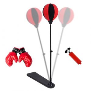 Sac de Frappe pour Enfant avec Gants de Boxe, Punching Ball sur Pied pour Enfant, Sac de Frappe sur Pied Punching Ball avec Gants et Pompe, Convient Aux Adultes et Aux Adolescents (huiyf, neuf)