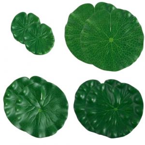 DOKRIN Décoration pour bassin, Lot de 8 nénuphars artificiels en mousse flottante pour décoration de jardin d'étang d'aquarium (vert) (IOANA BEST CLOTHES, neuf)