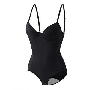 Soutien Gorge Femme avec Bretelles Body Sculptant Femmes Gainant Ventre Plat Bodysuit Shapewear Push Up Body Gainant Minceur True Shape Sensation sous-V&ecirc;tement Femmes Combinaison sans Couture (⭐⭐⭐⭐⭐WUSENTOF, neuf)