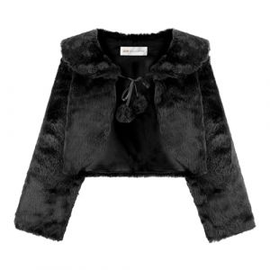 Bolerose Les Filles Confortable Fausse Fourrure Enfants Enfants Bol&eacute;ro Bol&eacute;ro en Maille Veste Portefeuille Manteau (Noir, 9-10 Ans) (Sapphire Stitch, neuf)