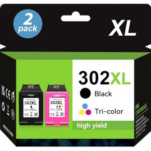 302 302xl 302 XL Noir et Couleur pour Cartouches HP 302 302 XL 302xl pour Cartouches HP Envy 4520 Cartouches HP 302 XL Noir et Couleur (1 Noir, 1 Couleur, 2 Pack) (3) (ALL- CARTOUCHES, neuf)