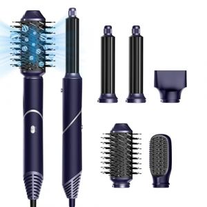Air Brush 5 en 1, Hair Styler 5 en 1, Air Styler avec S&egrave;che Cheveux Ionique, Brosse Soufflante, Fer &agrave; Boucler, Brosse Thermique, Brosse Lissante, Seche Cheveux 5 en 1 pour S&eacute;cher, Boucler, Lisser (SHUANG DING XIN, neuf)