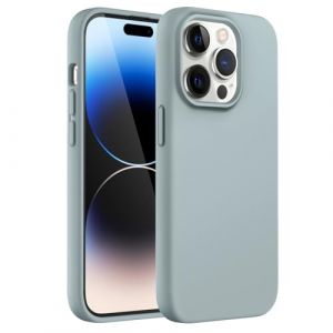 JETech Coque Silicone pour iPhone 14 Pro 6,1 Pouces, Protection Complète du Corps au Toucher Soyeux, Étui Housse Anti-Chocs Doublure Douce en Tissu Microfibre (Bleu Cactus) (MuXiaoJun Store, neuf)