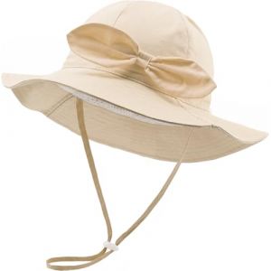 DRESHOW Chapeau de Soleil B&eacute;b&eacute; Unisexe en Pliable Protection Anti-UV Solaire Plage Chapeaux de Soleil Enfant Bonnet d'&eacute;t&eacute; avec N&oelig;ud B&eacute;b&eacute; Fille UPF 50+ (Dreshow, neuf)
