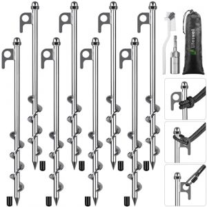 Lifeswell Lot de 8 piquets de Tente Robustes de 30,5 cm, faciles &agrave; Installer et r&eacute;utilisables, pour tentes de Camping, Trampolines, abris de Jardin, balan&ccedil;oires, s&eacute;curiser Les Animaux (Lifeswell, neuf)