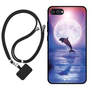 Sunrive Coque Compatible avec ASUS Zenfone 4 Max ZC520KL,TPU &Eacute;tui Housse Protecteur Souple Gel Mat Back Cover Mignon Motifs Antichoc Case(Lune,Dauphins,mer)+1x Universelle Dragonne (sunrive, neuf)