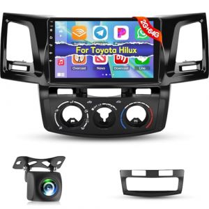 NHOPEEW Autoradio Android 2G+64G pour Toyota Hilux 2005-2014 - sans Fil Carplay & Android Auto - St&eacute;r&eacute;o Android 9 Pouces avec WiFi EQ GPS Mirror Link FM RDS + AHD Cam&eacute;ra de recul&Mic (Tianju-EU, neuf)