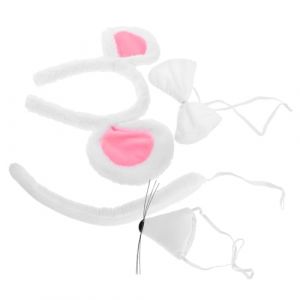 FRCOLOR Déguisement De Souris Pour Adulte Taille Unique Serrage-tête Ajustable Oreilles De Souris Duveteuses Accessoire De Fête Carnaval Bal Masqué (Laners, neuf)