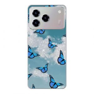 KARTXITAI Coque Compatible avec ZTE Blade A76 4G,Housse &Eacute;tui de Protection en Ultra Transparente Silicone en Gel TPU Souple Case Cover Shock-Absorption-Papillon Bleu (KARTXITAI, neuf)