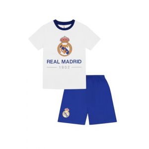 Real Madrid Pyjama court de football CF pour gar&ccedil;ons, blanc, 11-12 ans (ThePyjamaFactory, neuf)