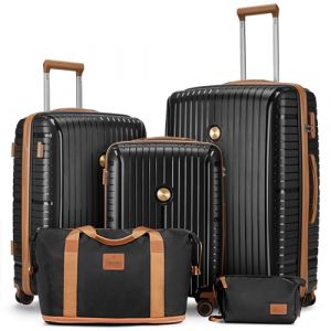 Joyway Set de Valises, 5 PCS Ensemble Trolley de Voyage - 20/24/28 Pouces, Valise Cabine en PP, avec Serrure TSA et Roues Multi-Angles Spinner, Incluant 1 Trousse de Toilette et 1 Sac (VICTORIA TOURIST, neuf)