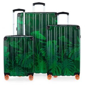 Hauptstadtkoffer Q-Damm &ndash; Ensemble de 3 valises rigides 4 Roues, Trolleys &agrave; Coque Rigide Tailles: Cabine + Moyenne + Grande, Polycarbonate/ABS, TSA, Design Floral (Sagenta GmbH, neuf)