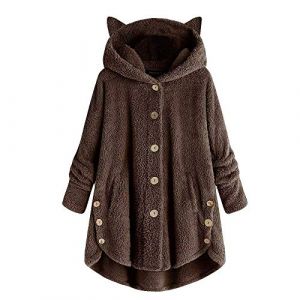 WZYYDS Femme Sweat Polaire A Capuche Manteau Femme Hiver Chaud Manche Longue Automne Et Hiver Capuche Oversize Pas Cher Veste Hoodies Hoodie Femme Pull Polaire &Agrave; Capuche avec Oreilles De Chat Veste (WZYYDS, neuf)