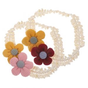Healvian 2 Pièces fleurs de bandeau de bébé accessoires pour cheveux fleur bébé fille accessoires de cheveux bébé fille bandeau à fleurs pour filles bandeaux bébé casque de fleur en tissu (Le Sengyu, neuf)