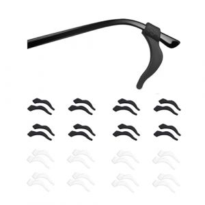 Cryluxial Lunettes Porte-lunettes Anti-d&eacute;rapant, Retenues de en Silicone Glisse Crochets D'oreille en Silicone Crochets Anti-d&eacute;rapant pour Lunettes de Vue de Soleil（Noir+Blanc） (Puzhuqikeji, neuf)