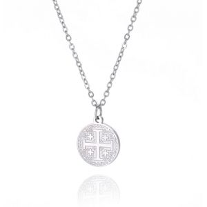 Croix de J&eacute;rusalem Collier pour femmes hommes Acier inoxydable Pri&egrave;re chr&eacute;tienne Chevaliers crois&eacute;s Templiers Pendentif Collier Bijoux Religieux, one size, Acier inoxydable, Pas de gemme (Unift Jewely, neuf)