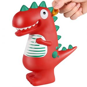 Tirelire Enfant Dinosaure Originale pour Fille et Gar&ccedil;on - Design D&eacute;coratif pour Chambre, Cadeau pour B&eacute;b&eacute; (Rouge) (ALAMHI, neuf)