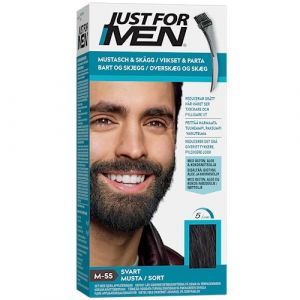 Just For Men La couleur de la moustache et de la barbe noire, élimine les cheveux gris pour un look plus épais et plus ample - M55 (CorpoeCapelli, neuf)