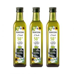 Lot de 3 Huiles Sénior (50+) QUINTESENS 500ml- Entretien de la Vitalité & de la Beauté - Régulation du cholestérol & Soutien pour cœur, cerveau & vision - Production 100% Française & Biologique (Quintesens, neuf)