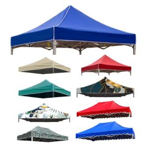 Toile de Rechange pour pavillon tonnelle Tente Toit de Remplacement Gazebo de Jardin Tissu Polyester Haute densité, Anti-UV 50+ pour Jardin, Terrasse, Marché Pavillon (Blue,2X2M(6.5'x6.5')) (LFUK3, neuf)