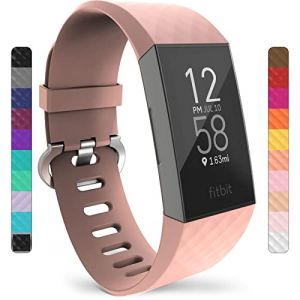 Yousave Accessoires Bracelet Compatible pour FitBit Charge 3 / Fitbit Charge 4, Bracelet De Rechange FitBit Charge 3 / Fitbit Charge 4, Sangle De Sport Remplacement - Grand - Or Rose (Yousave, neuf)