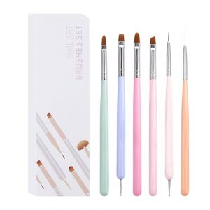 Pinceau à Ongles,6 Pinceaux à Sculpture Gel - Pinceau Strass Double Tête Kit Manucure pour Voyage Maison Salon Studio Femmes (suaselky, neuf)