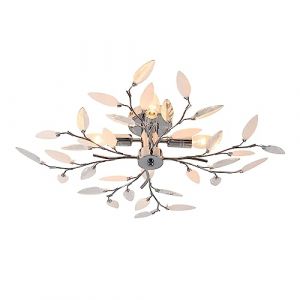 M2 OUTLET Mextronic Luminaire Plafonnier Moderne en Forme de Feuilles (Chrom&eacute;) &Oslash; 60 cm, 230 V (LEDTECH-SHOP, neuf)