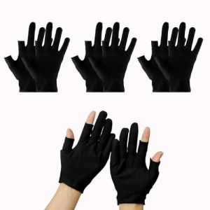 Lilbitty Lot de 3 paires de gants en coton pour mains sèches, gants hydratants pour mains sèches, gants hydratants pendant la nuit, gants en coton, noirs (Lrzswa, neuf)